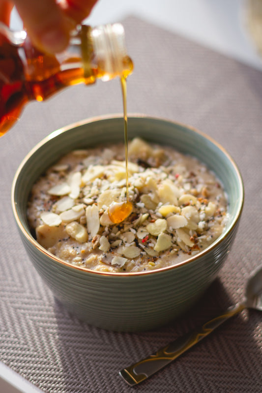 Avena estilo tropical con piña y coco