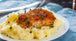 Pollo con puré de batata y coliflor
