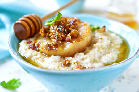 Avena con manzana y jarabe de arce