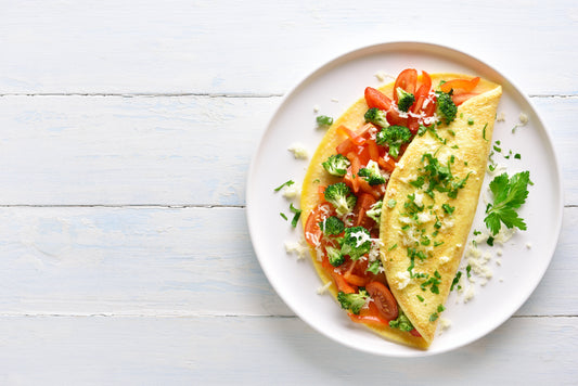 Tortilla de verduras con ricota y limón