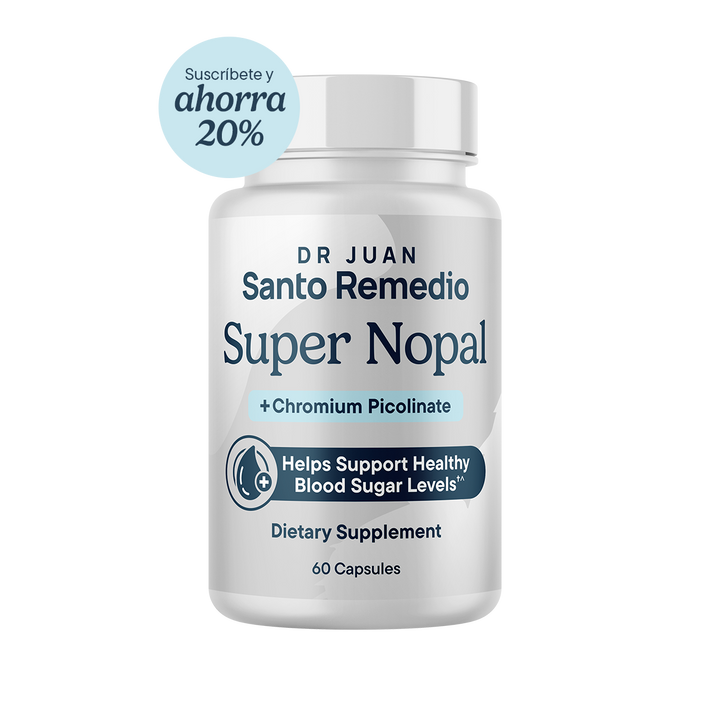 Super Nopal Santo Remedio — suplemento natural para el azúcar en la sangre, suministro de 1 mes